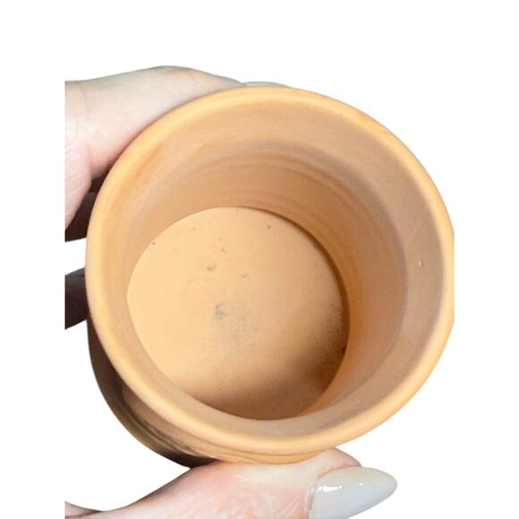 Tabasco Hot Sauce Bottle Holder Ceramic 3" Terracotta Mini Toothpick Jar Vintage - Picture 5 of 10